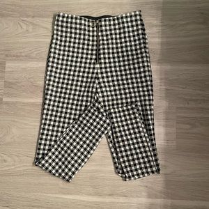 Zara Black and White Checkered Leggings